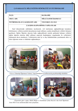 Veli Okul El Ele Projesi - Çanakkale İl Milli Eğitim Müdürlüğü