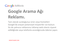 google arama ağı reklam