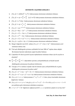 MATEMATİK 2 ALIŞTIRMA SORULARI 3 1. fonksiyonunun