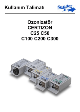 Kullanım Talimatı Ozonizatör CERTIZON C25 C50 - Aqua