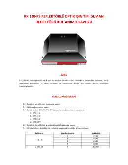 RK100-RS Işın Tipi Duman Dedektörü Kullanım Kılavuzu