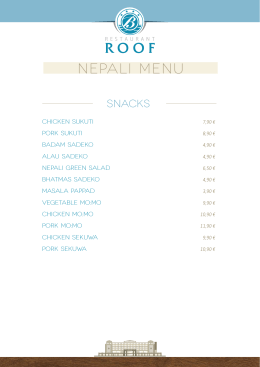 NEPALI MENU - Bayside Hotel