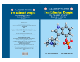 Fen Bilimleri Dergisi - Muş Alparslan Üniversitesi