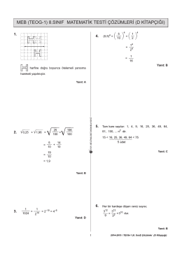 Matematik- D Kitapçığı Çözümleri