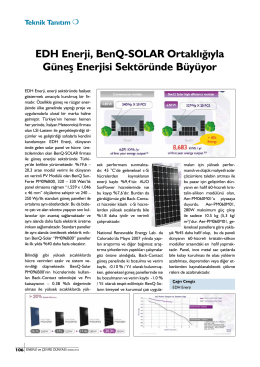 EDH Enerji, BenQ-SOLAR Ortaklığıyla Güneş Enerjisi Sektöründe