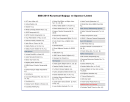 EBB 2014 Kurumsal Bağışçı ve Sponsor Listesi