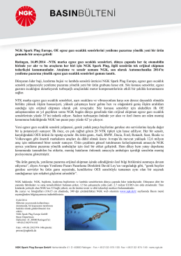 NGK Spark Plug Europe, OE egzoz gazı sıcaklık sensörlerini