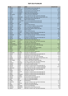 igep 2014 puanları - Personel Daire Başkanlığı