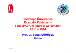 Hacettepe Üniversitesi Eczacılık Fakültesi – Sanayi/Kurum