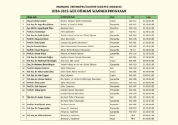2014-2015 güz dönemi seminer programı