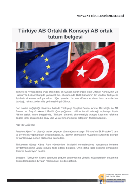 Türkiye AB Ortaklık Konseyi AB ortak tutum belgesi