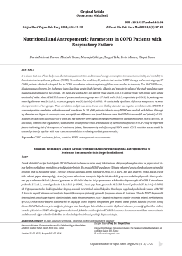 Nutritional and Antropometric Parameters in COPD Patients with