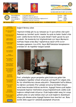 08 Temmuz 2014 Marmaris Rotary Kulübü Bülteni