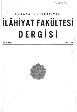 ILAHIYAT FAKULTE ·1 DERGISI . . .