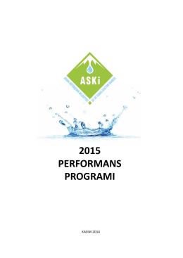 2015 performans programı - Adana Su ve Kanalizasyon İdaresi