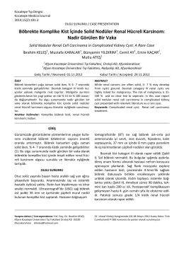 Böbrekte Komplike Kist İçinde Solid Nodüler Renal Hücreli