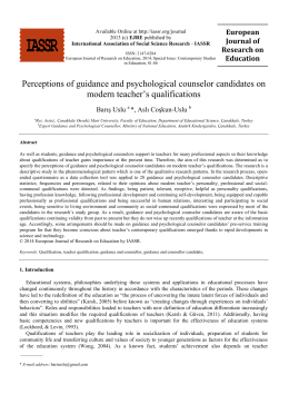 Perceptions of guidance and psychological counselor candidates on