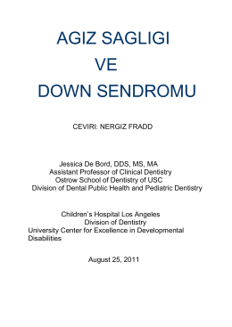 ağız ve diş sağlığı - Ulusal Down Sendromu Derneği