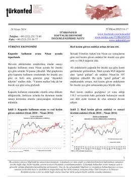 Haftalık Ekonomi Değerlendirme Raporu – 28.04.2014