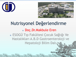 Nutrisyonel Değerlendirme - Türk Çocuk Gastroenteroloji Hepatoloji