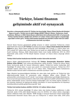 18.05.2014: Türkiye, İslami finansın gelişiminde aktif rol oynayacak
