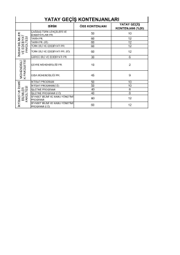 yatay geçiş kontenjanları