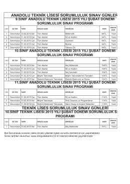 2015 yılı şubat dönemi atl sorumluluk sınav programlarını incelemek