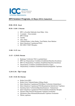BPO Seminer Programı, 24 Mayıs 2014, Cumartesi