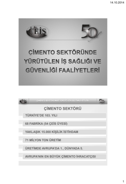 Sertaç Bora ÖZYURT – Türk Çimento Sektörünün İSG