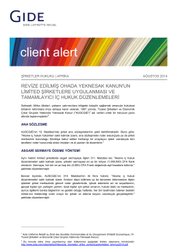 Download Afrika Client Alert | Sirketler Hukuku | Ağustos 2014