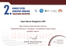Sayın Berna Güngören CAN - the Web Page of Berna Gungoren Can