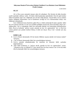 Ceza Hukuku Genel Hükümler II 12.05.2014 Dersi