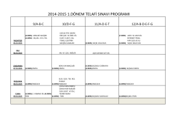 1. Dönem Telafi sınav programı