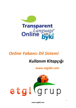 Online Yabancı Dil Sistemi Kullanım Kitapçığı