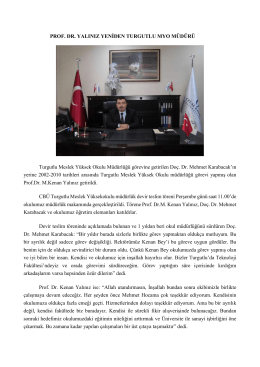Prof.Dr.M.Kenan YALINIZ yeniden Turgutlu MYO müdürü.(04.12.2014)