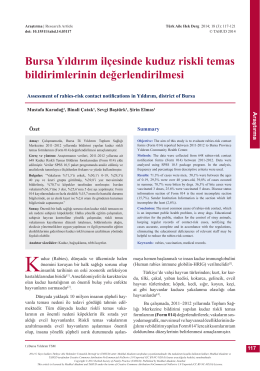 PDF - Bursa Yıldırım ilçesinde kuduz riskli temas bildirimlerinin