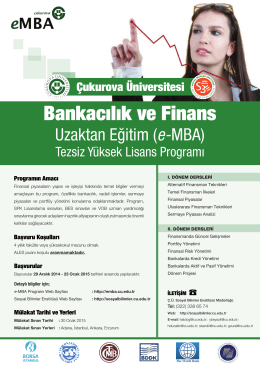 Bankacılık ve Finans - Çukurova Üniversitesi | Uzaktan Eğitim