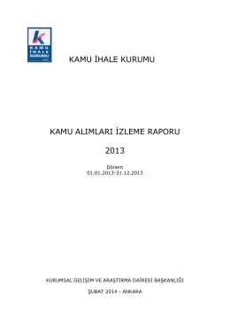 kamu ihale kurumu kamu alımları izleme raporu 2013