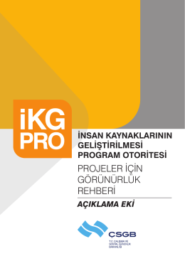 IKG-PRO Projeler için Görünürlük Rehberi Açıklama Eki