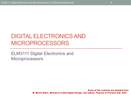 ELM3111 Digital Electronics and Microprocessors Combinational