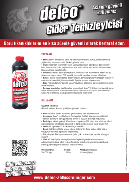 Gider Temizleyicisi - deleo® Abflussreiniger