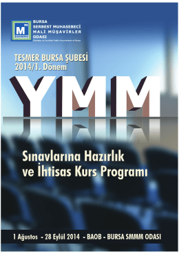 5 haziran 2014 - Bursa SMMM Odası