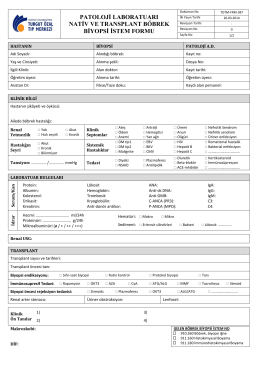 patoloji laboratuarı nativ ve transplant böbrek biyopsi istem formu