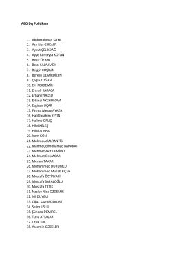 ABD Dış Politikası 1. Abdurrahman KAYA 2. Aslı Nur