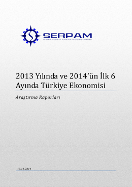 2103 Yılının ve 2014 İlk 6 Aynın Yorumlandığı Ekonomi Raporumuz