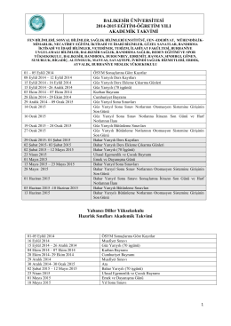 Akademik Takvim - Altınoluk Meslek Yüksekokulu