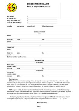 eskişehirspor kulübü üyelik başvuru formu