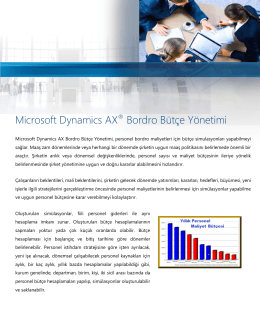 Microsoft Dynamics AX® Bordro Bütçe Yönetimi