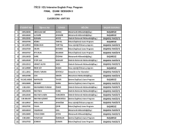 İTİCÜ / ICU Intensive English Prep. Program FINAL EXAM SESSION