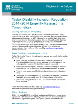 Disability Inclusion Regulation 2014 Fact sheet - Turkish